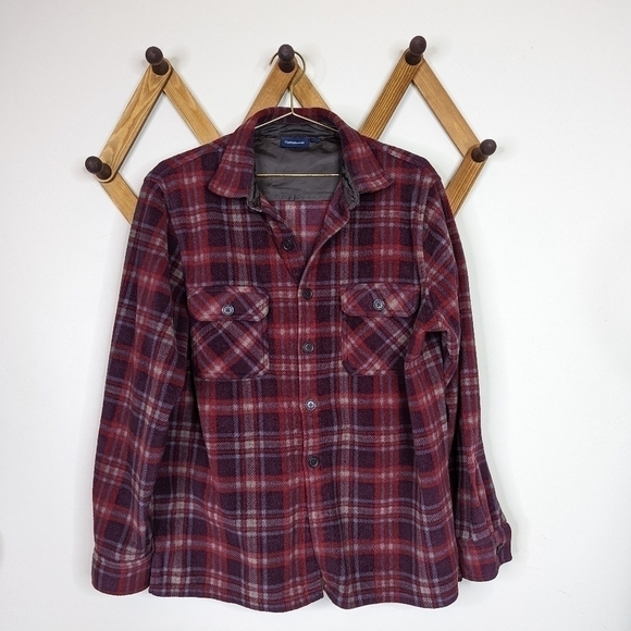 Croft & Barrow Plaid Checkered Button Up Shacket Fleece - Picture 2 of 8